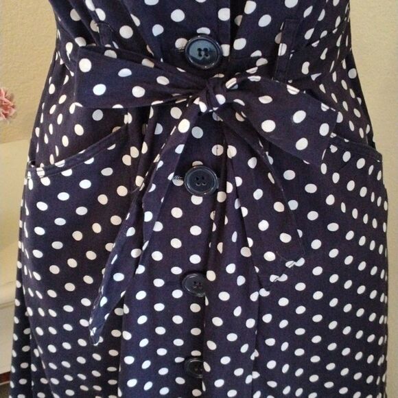 Mlle Gabrielle Polka Dot Cotton Dress. - Picture 4 of 10
